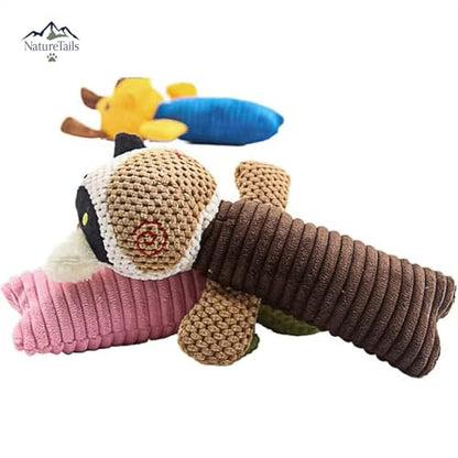 NatureTailsPaw Soft Dog & Cat Toy – Cute Squeaky Interactive Chew Toy for Puppies & Kittens, Durable Plush Teething Toy for Small, Medium & Large Breeds (Bear) - color: Bear