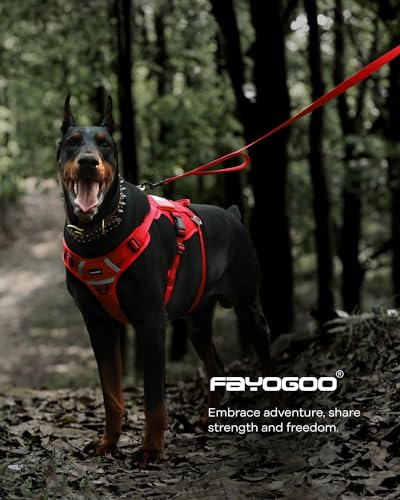 Dog Leash 6FT - Heavy Duty Dog Leash with Traffic Padded Double Handles - Safety Control Traning Leash for Large Medium Dogs - color: Red