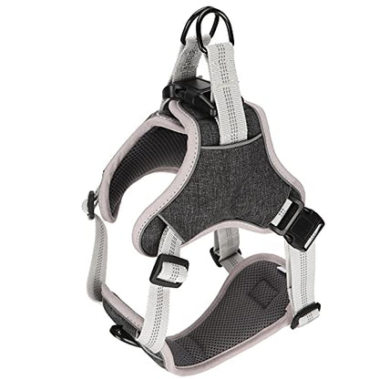 Dog Vest Harness Adjustable Reflective Chest Strap for Large Medium Dogs - Anti - Lost 360° Pressure Relief, Comfortable Fit, Night Safety (L) - size: L
