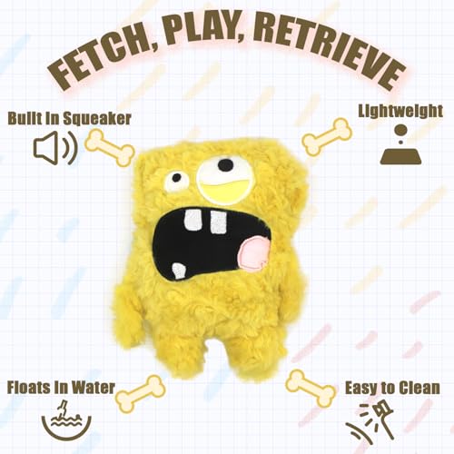 Squeaky Dog Toy, Plush Stuffed Dog Toy Keep Them Busy Tug of War Dog Chew Toy for Small Medium Large Dogs (Yellow) - color: Yellow