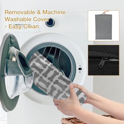 Dog Bed with Easy-Grip Handle - Shredded Memory Foam Pet Bed, Removable & Machine Washable Cover, Non-Slip Bottom, Choose from Cooling Linen or Warm Flannel Style for Dogs & Cats(Small - size: Small