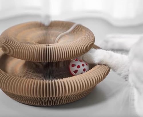 Cat Toy, Cat Scratcher, Reversible Infinity Style Magic Organ, Scratch-Resistant and Abrasion-Resistant, Foldable Cat Toys for Indoor Cats - color: Cat
