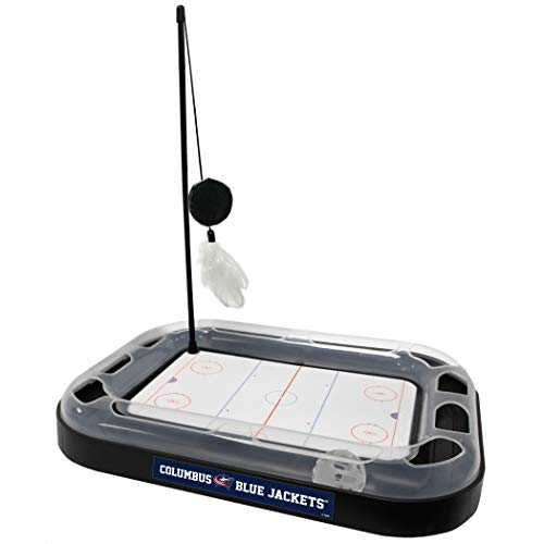 Pets First NHL Columbus Blue Jackets Hockey Field Cat Scratching Toy With Interactive Ball Bell in Tracks - 5-in-1 Scratcher - color: Columbus Blue Jackets