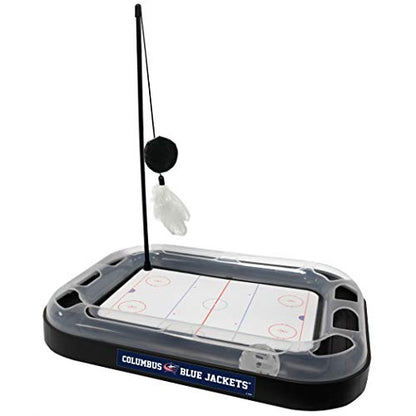 Pets First NHL Columbus Blue Jackets Hockey Field Cat Scratching Toy With Interactive Ball Bell in Tracks - 5-in-1 Scratcher - color: Columbus Blue Jackets