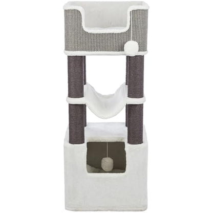 Trixie Lucano 43.3-in XXL Cat Tree, Indoor Cat Furniture with Jute Scratching Posts, Sisal and Plush Covered Condo, Dangling Interactive Toys, Gray - color: Gray, size: 43" Tall