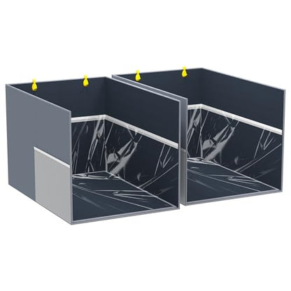 2PCS Cat Litter Box Enclosure Splash Guard, All-in-One Large Waterproof Gray Foldable Pet Litter Box Shield - color: Gray-2PC