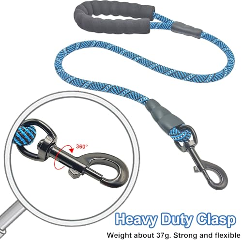 3FT Heavy Duty Rope Dog Leash, 6/8/10/12/15/20/30 FT Long Dog Lead Nylon Pet Leash, Soft Padded Handle Thick Lead Training Leashes for Large Medium Dogs (3ft * 1/2", Blue Black) - color: blue black, size: 1/2" * 3'