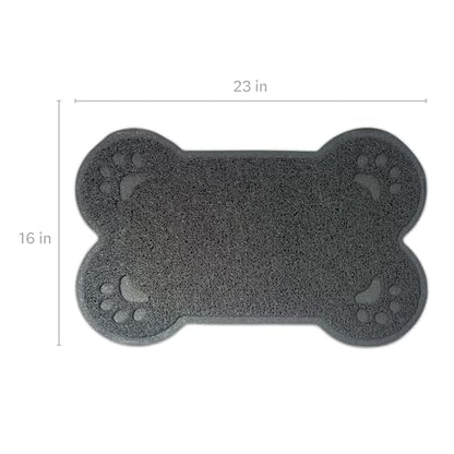 Eurow PVC Cat and Dog Catcher Mat for Litter Boxes & Feeding Areas, Non-Slip, Leakproof, Soft Mesh Paw Cleaner for Sensitive Feet, Traps Dirt, Debris, & Spills, Easy to Clean, 23"x16", Gray