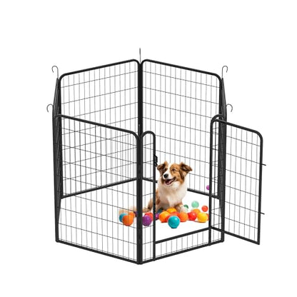 Lafati Heavy Duty Dog Playpen - 6 Panels 40" Tall - Puppy Pen Fence for Indoor Outdoor Large Medium Small Dogs - Foldable Metal Pet Exercise Pen