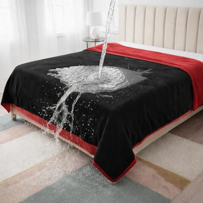 Waterproof Throw Blanket – Leakproof, Spill-Proof Flannel Blanket for Bed, Couch, Kids & Pets Protection, Reversible Water-Proof Design (Passion Red & Midnight Black, Throw) - color: Velvet Red/Obsidian Black, size: Throw
