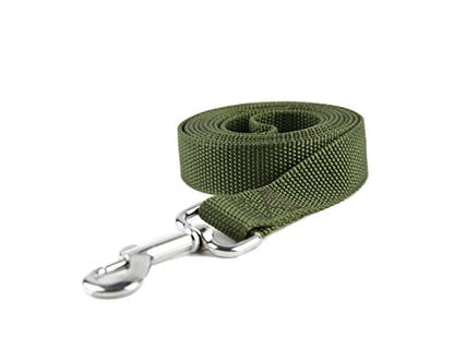 Nylon Dog Training Leash, Traction Rope, 4/5/6 Feet Long, 3/4 Inch 1 Inch Wide, for Small and Medium Dogs (1'' x 4 FT, Green) - color: Green, size: 1'' x 4 FT