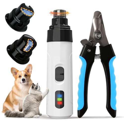 Silent Dog Nail Grinder, Whisper Quiet Claw Trimmer for Sensitive Pets, Safe & Stress-Free Nail Grooming for Dogs and Cats