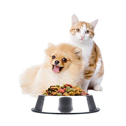 WEDAWN Stainless Steel Dog Bowls, 1.5 Cup/12oz Cat Bowl Water and Food with Rubber Base, Pet Bowls for Small Dogs, Cats, Puppy, Rabbit and Kitten, 2Pack - color: Stainless steel (2Pack), size: 1.5 Cup/7.1" Dia x 1.8" H (2Pack)