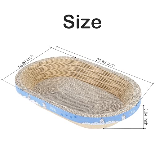 Cat Scratcher, 23.6x14.9 inches Cardboard Cat Scratchers for Indoor Cats, Large Cat Scratching Board, Oval Cat Scratch Pad Bed with Catnip - size: 1PC-23.6 x 14.9 x 3.9 inches