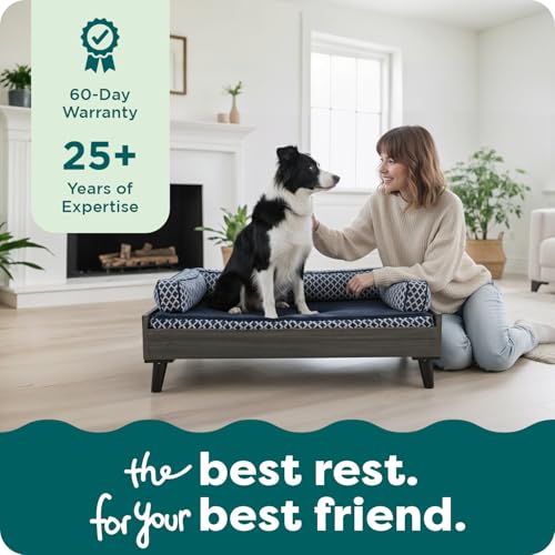 Furhaven (Old Version) Elevated Dog Bed Frame for 44" x 35" XL Dog Beds, Easy Assembly - Mid-Century Modern Bed Frame - Walnut, Jumbo/XL - color: Veneer Walnut, size: 44" x 35"