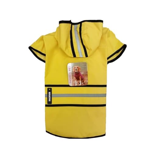 SPOT Rainy Days Slicker - Yellow Dog Rain Jacket With Hood, Reflective Strip for Safety, Leash Hole & Adjustable Velcro Belly Strap, 100% Polyester Water Resistant Pet Raincoat - X-Small, 8in Long - size: X-Small