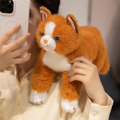 PEACH CAT Cat Stuffed Animal 15" Realistic Kitten Plushies Soft Plush Toys Gifts for Kids Orange - style: 15“ Orange Cat