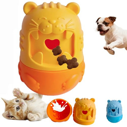 Cat Cognitive Treat Dispensing Dog Enrichment Toy Snuffle Ball,Multi-Functional Puzzle Design,Snuffle Mat & Interactive for Pet Mental Stimulation,Smart (Orange) - color: Orange