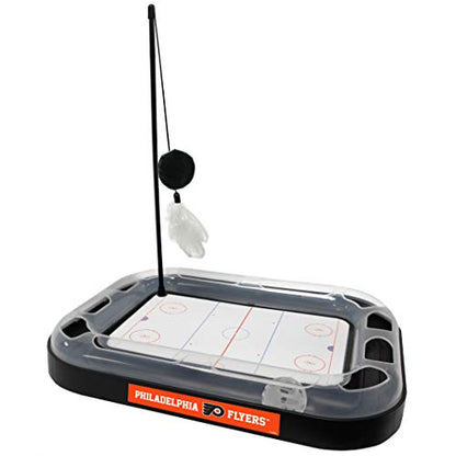 Pets First NHL Philadelphia Flyers Hockey Field 5-in-1 Cat Scratcher Toy with Interactive Cat Ball & Bell - color: Philadelphia Flyers