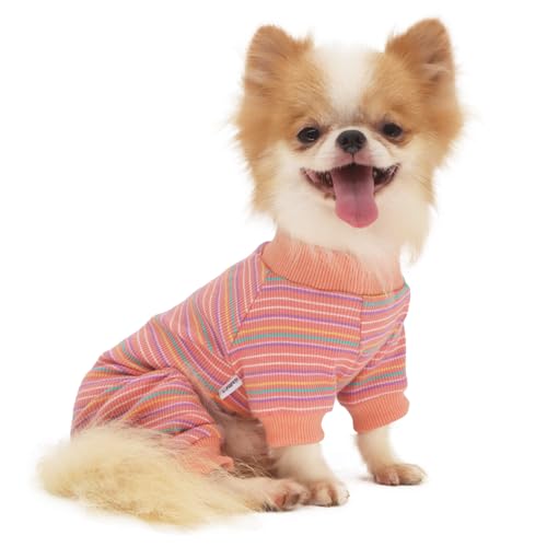 LOPHIPETS Dog Pajama Onesie for Small Bichon Clothes Apparel-Pink/XL - color: Pink, size: X-Large for 10-14 lbs