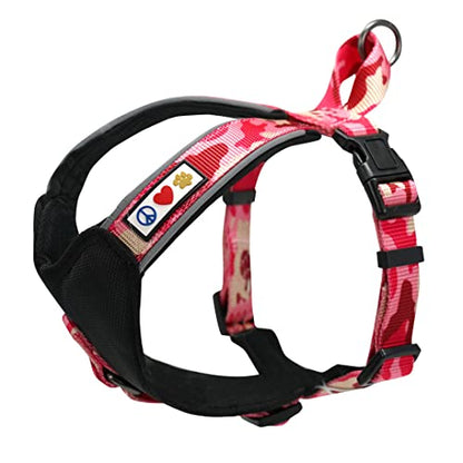 Pawtitas Reflective Padded Dog Harness for X-Small Dogs – Adjustable Puppy Step-in Vest | Fits Chest 14–18 in | No Pull Training Harness | XS | Pink Camouflage - color: Pink Camouflage, size: X-Small (Pack of 1)