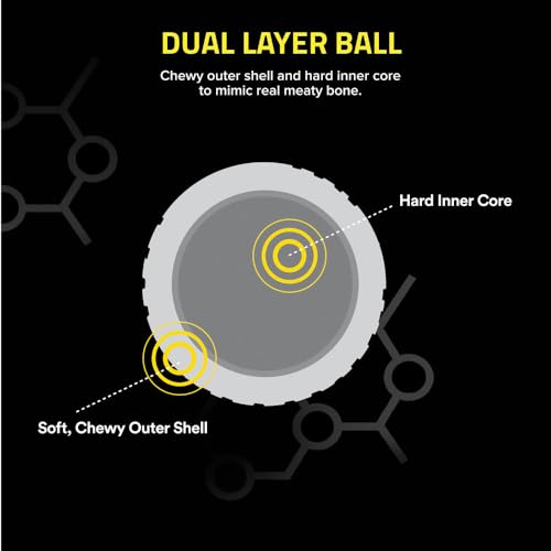 Playology Dog Toys | Dual Layer Ball Durable Chew Toy for Tough Chewers | Chicken Scented Jumbo Dog Toy | Chew Toys for Large Dogs - size: Jumbo, style: Chicken