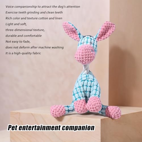 Upgraded Indestructible Dog Plush Toy - Squeaky Chew Pet Supplies for Aggressive Chewers & Teething Blue - color: Blue, size: Small