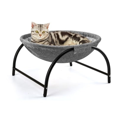 LIFLIX Raised Cat Hammock Bed, Pet Bed for for Indoor Cats, Standing Cat Cot with Washable Plush,17.1 x 17 x 9.5 inches - size: Medium
