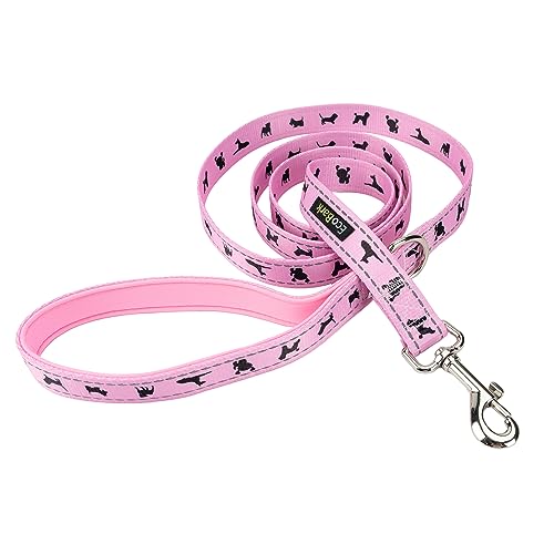 EcoBark Teacup Dog Leash - Soft & Reflective Toy Breed Leashes with Padded Handle - Strong & Durable - Training and Pulling for Tiny & Small Dogs (Baby Pink) - color: Baby Pink, size: 6 ft x 5/8 in - Thinnest Width