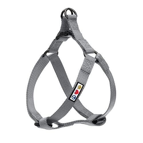 Pawtitas Solid Step-in Dog Harness – Adjustable No-Pull Vest for Puppies to Seniors, Safe & Comfortable XS Grey - color: Grey Solid, size: X-Small (Pack of 1)