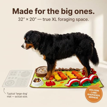 Snuffle Mat for Dogs Large Breed - 32x20 Inch Foraging Mat, Slow Feeder, Sniff Mat & Interactive Puzzle Toy for Mental Stimulation - Washable Dog Enrichment Mat for Large Dogs and Puppies