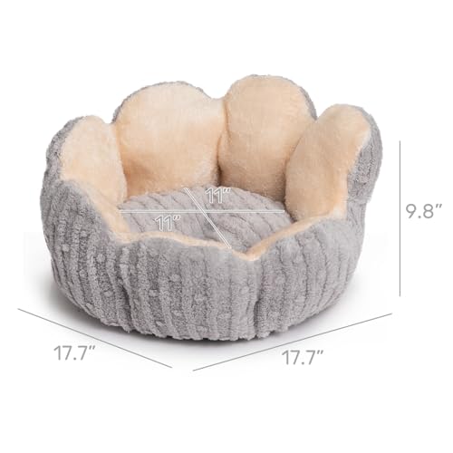 Hollypet Cozy Cat Beds for Indoor Cats - Cute Cactus Pet Bed, Fluffy Puppy Bed, Non-Slip Extra Small Dog Bed, Gray - color: Gray