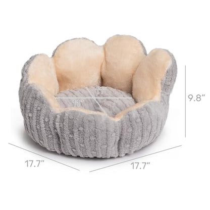 Hollypet Cozy Cat Beds for Indoor Cats - Cute Cactus Pet Bed, Fluffy Puppy Bed, Non-Slip Extra Small Dog Bed, Gray - color: Gray
