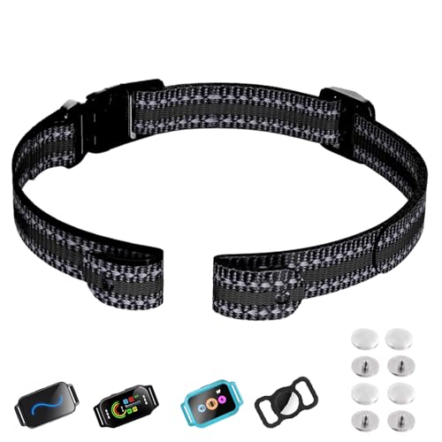 Aikko Collar Replacement Strap for Dogs, Durable Reflective Nylon Replace Belt for Most E Collar Systems, Adjustable Fence Collar Band Fit Large Medium Small Dog, Black - color: Black