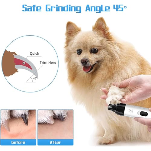 Electric Dog Nail Grinder & Trimmer - Rechargeable, Quiet, Low Vibration Pet Grooming Tool for Small & Large Dogs - Safe Paws Clipper with LED Light for Professional Home Grooming - color: 1 Pcs