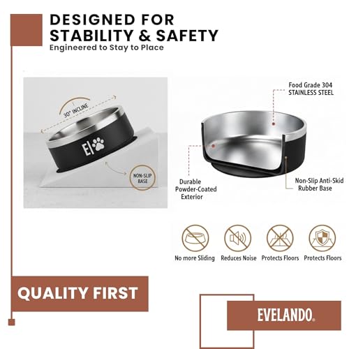 64 oz - 8 Cups Stainless Steel Dog Bowl – Triple-Insulated Pet Dish Keeps Water Cold & Food Warm – BPA-Free, Non-Slip Base – Durable & Elegant Feeding Bowl for Small & Medium Dogs & Cats - size: 64 oz / 8 cups