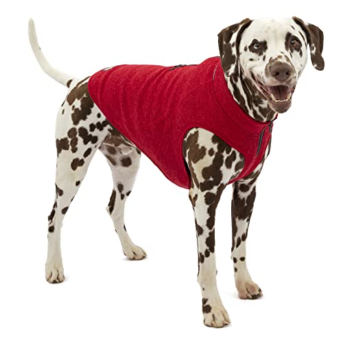 Kurgo Core Sweater - Cold Weather Dog Outfit - Cozy Knit Fleece Layer - Adjustable Neck Dogwear - Zipper Opening for Harness - Machine Washable Gear - Heather Red - X-Large - color: Heather Red, size: Extra Large