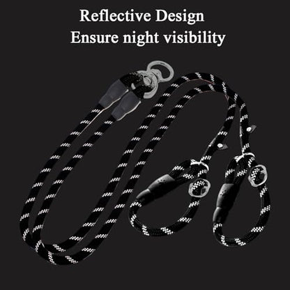 Double Slip Lead Dog Leash 3.6FT 0.4" Durable Heavy Duty No Pull Pet Walking Training Lead Leashes Rope Dual Slip Lead Rope Dog Leash for Double Dogs
