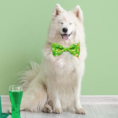 St. Patrick’s Day Dog Collar with Bow, 2026 Quick Release Nylon Adjustable Pet Collar, Green Lucky Holiday Dog Collar - color: St. Patrick Day, size: Medium-(12.5-20") Neck * 3/4" Wide
