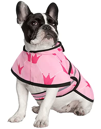 HDE Dog Raincoat Jacket Reflective Adjustable Hooded Pet Poncho Rain Coat with Leash Hole for Small to X-Large Dogs Princess - S - color: Princess, size: Small