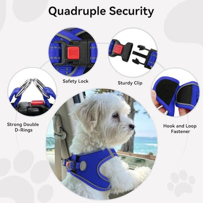 Joytale Small Dog Harness, Breathable Mesh Step-in Vest, Reflective Soft Padded Harnesses for Cats and Puppies Dogs, Navy Blue, XXXS - color: NavyBlue, size: XXXS--Chest: 10.5-12''