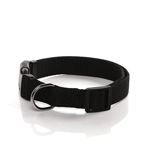 SALO Nylon Dog Collar, Adjustable Dog Collars for Medium Large Dogs,5/8 Inch Wide - color: Black, size: 5/8"x 11-16"
