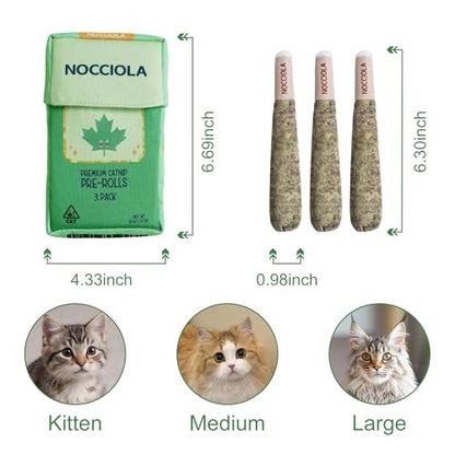 Nocciola 3 Pack Catnip Toys for Cats, Funny Cat Toys Filled with 100% Pure Organic Catnip, Safe Kitten Teething Chew and Kicker Toys - color: Green for Strong Chewers