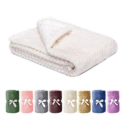 Dog Blanket,Soft Fuzzy Blankets for Puppy, Small,Medium,Large,X-Large Premium Fluffy Blankets Plush Fleece Throw Dog Bed, Couch, Sofa, Reversible Travel Warm Covers - color: Beige, size: M（30x40 inches）