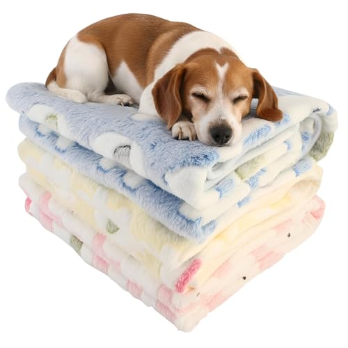 Three Piece Pet Blanket Set for Dogs Cats Soft Comfy Puppy and Kittens Bed Blanket Fluffy Fleece Pets Throw with Cute Patterns (Medium 30x20.5 inch, Cute Animals) - color: Cute Animals, size: Medium-30x20.5 Inch