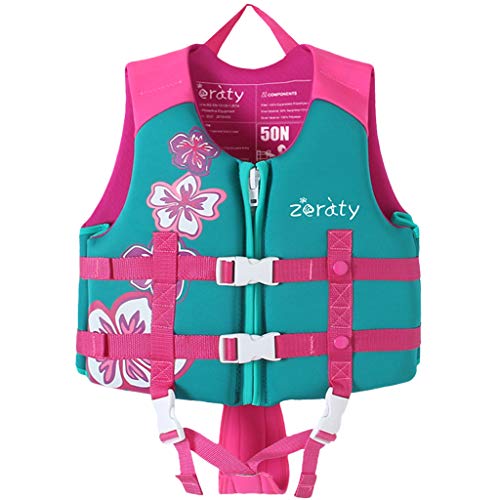 Toddler Swim Vest Neoprene Kids Float Jacket Swimming Aid for Children Girls and Boys 20-30-40-50-60-70-80Lbs with Dual Adjustable Safety Straps - color: Pink, size: XL(Age Recommend 9+ Years)