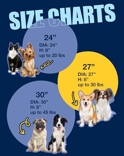 Pet Soft Small Dog Bed Cat Bed with Cover Cave - Round Calming Dog Beds Washable Cuddler Puppy Beds for Small, Medium Dogs and Cats (Grey, 24") - color: Grey, size: Small (24"x24"x8")