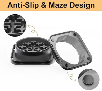 Slow Feeder Dog Bowls for Small Breed, Anti-Slip Puzzle Feeder Bowl to Slow Down Eating for Dogs, 1 Cup Maze Pet Food Feeding Bowl, Bloat Stop Preventing Puppy Dish - Starry Gray - size: Single