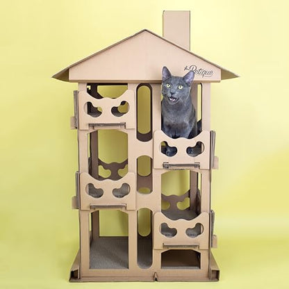 Petique Feline Chateau Cat House, Kraft, One Size (CH03010200) - style: Feline Chateau