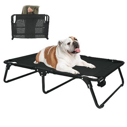 Elevated Raised Small Meduim Dog Bed Cots,Cooling Foldable No Assembly Need Pet Hammock Bed with Breathable Mesh, Indoor Outdoor Dog Pet Bed for Small Meduim Dogs, Chew Proof, Black - size: Small